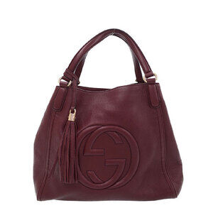 Gucci Soho Interlocking GG Pebbled Leather Tote